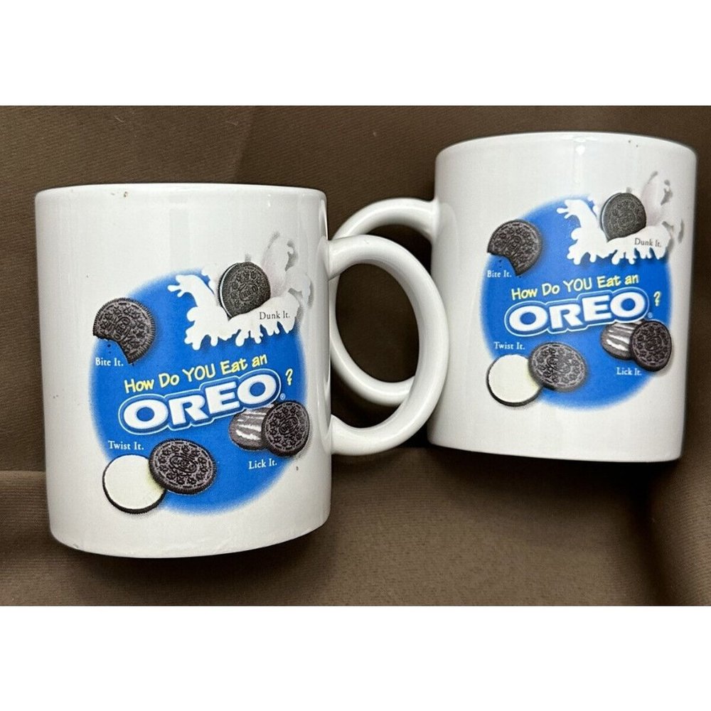 Set Of 2 Oreo Cookie Mug “How do YOU eat an‎ OREO?" Coffee Mug Cup